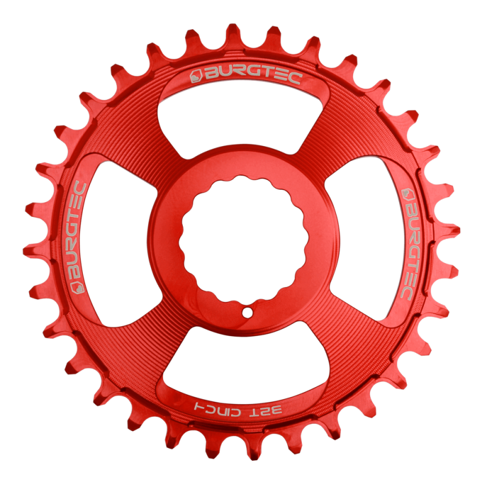 Burgtec 3mm Offset Thick Thin Chainring for Race Face Cinch - 30T - Race Red