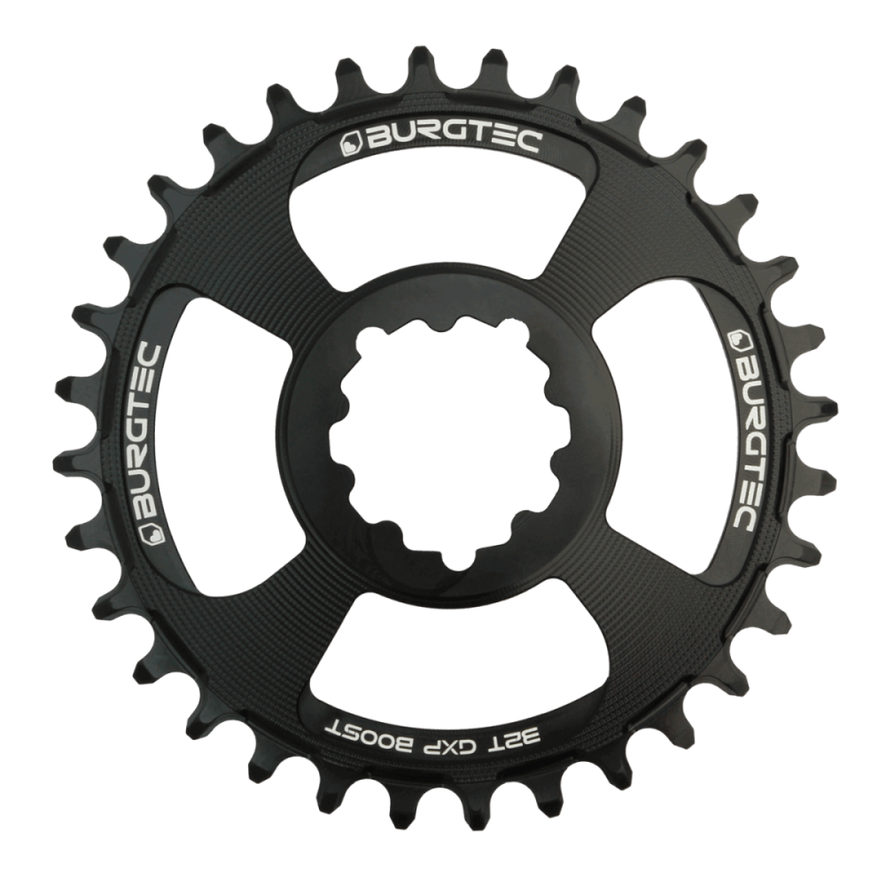 Burgtec 3mm Offset Thick Thin Chainring for SRAM 3-Bolt - 32T - Black, Burgtec Black
