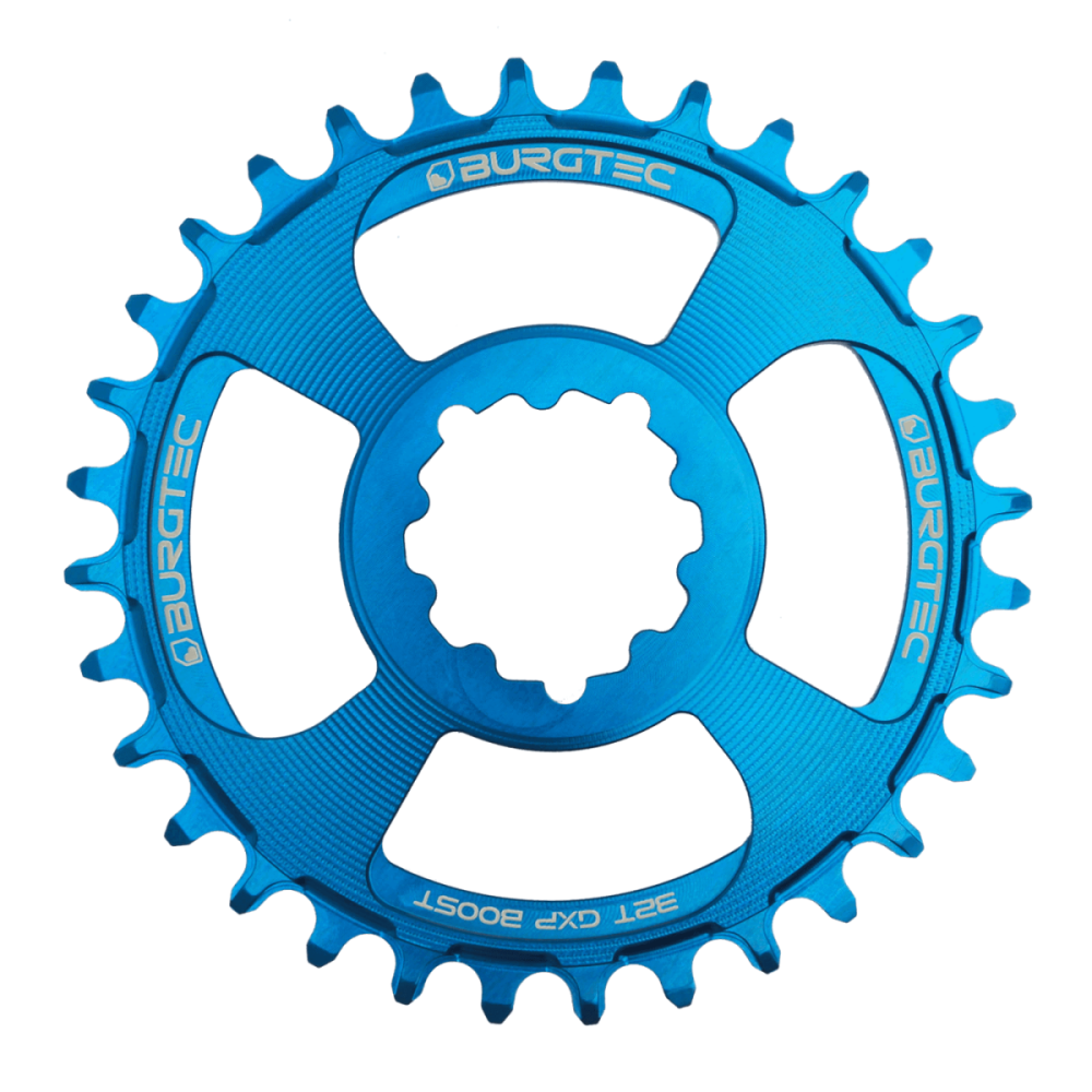 Burgtec 3mm Offset Thick Thin Chainring for SRAM 3-Bolt - 28T - Deep Blue