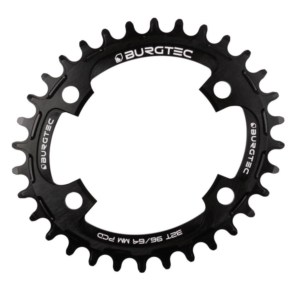 Burgtec Oval 96/64mm PCD Thick Thin Chainring, Burgtec Black, 30T
