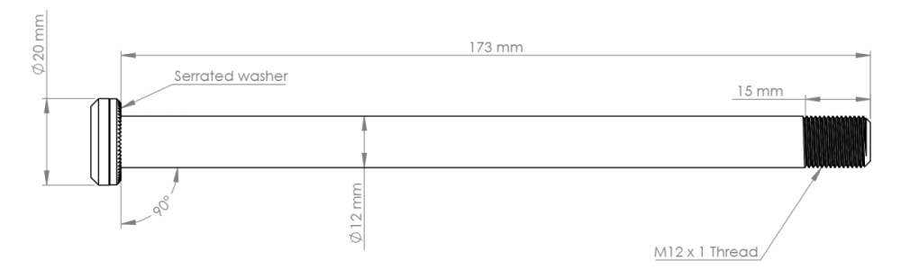 Burgtec Santa Cruz 173.7mm Rear Axle - Rhodium Silver