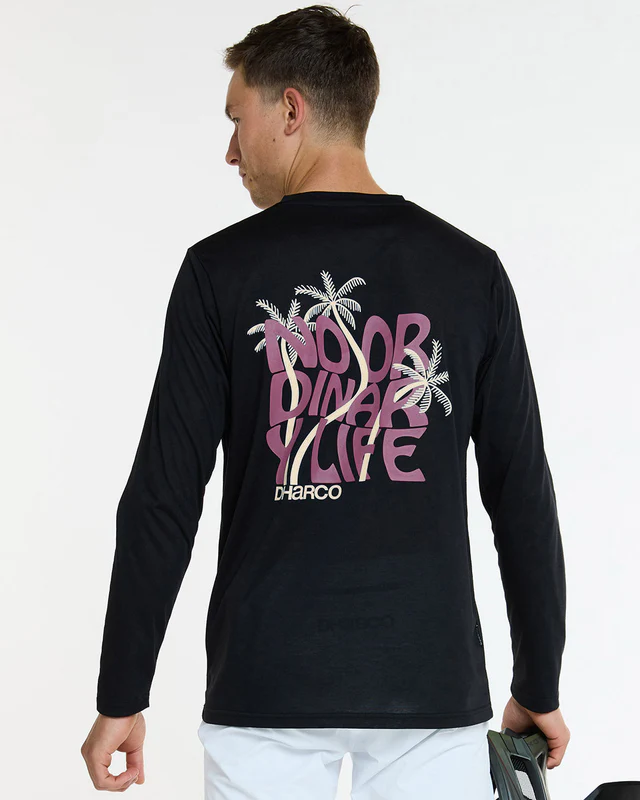 Dharco Mens Long Sleeve Tech Tee | Black