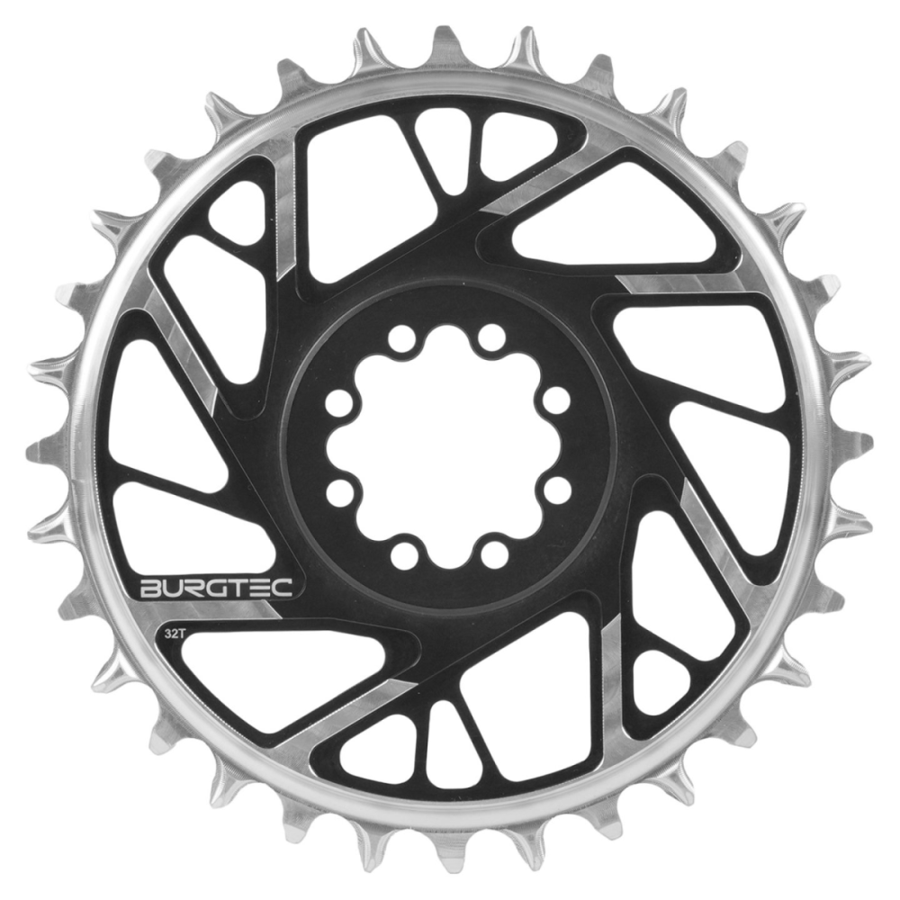 Burgtec 3mm Offset Thick Thin Chainring for SRAM 8-Bolt - 28T - Iron Bro Orange