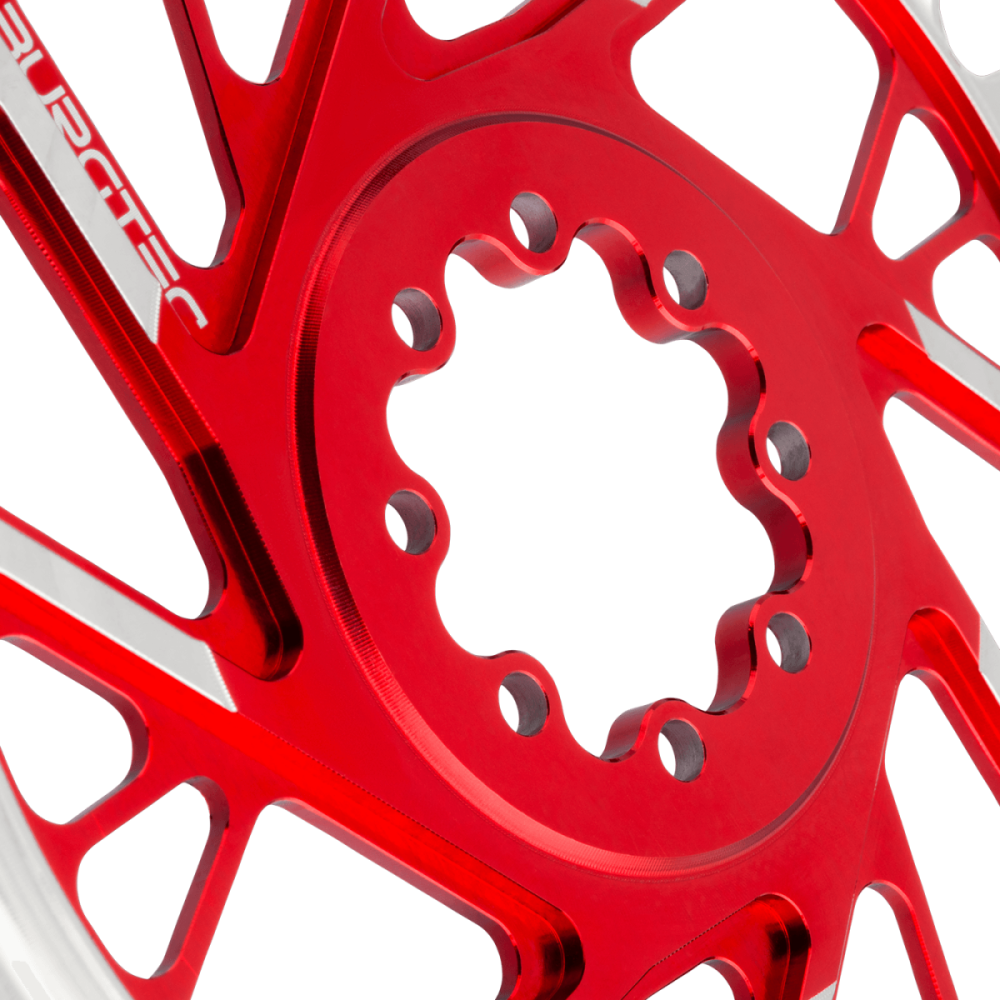 Burgtec 3mm Offset Thick Thin Chainring for SRAM 8-Bolt - 28T - Iron Bro Orange