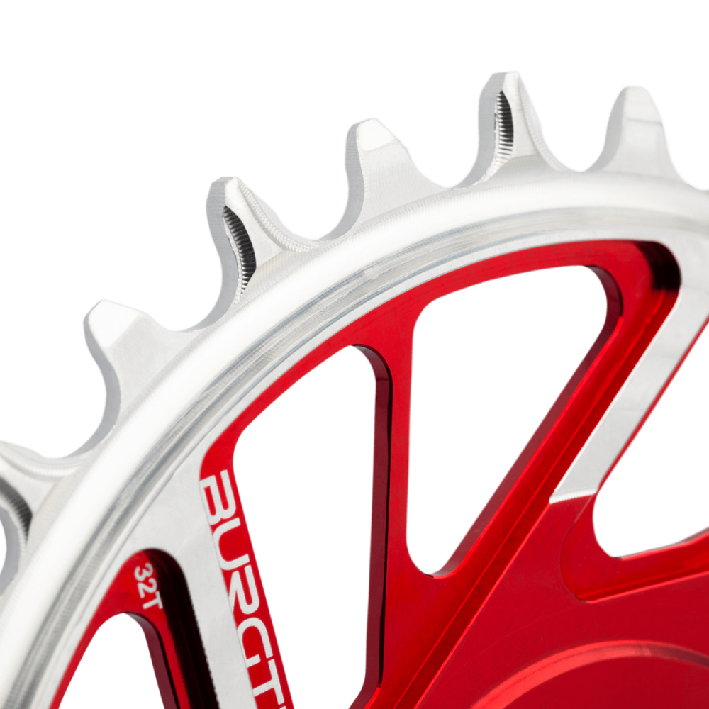 Burgtec 3mm Offset Thick Thin Chainring for SRAM 8-Bolt - 28T - Iron Bro Orange