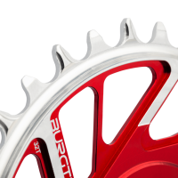Burgtec 3mm Offset Thick Thin Chainring for SRAM 8-Bolt - 28T - Iron Bro Orange