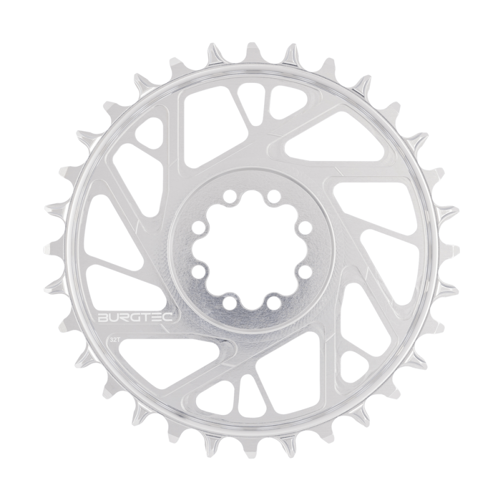 Burgtec 3mm Offset Thick Thin Chainring for SRAM 8-Bolt - 28T - Iron Bro Orange