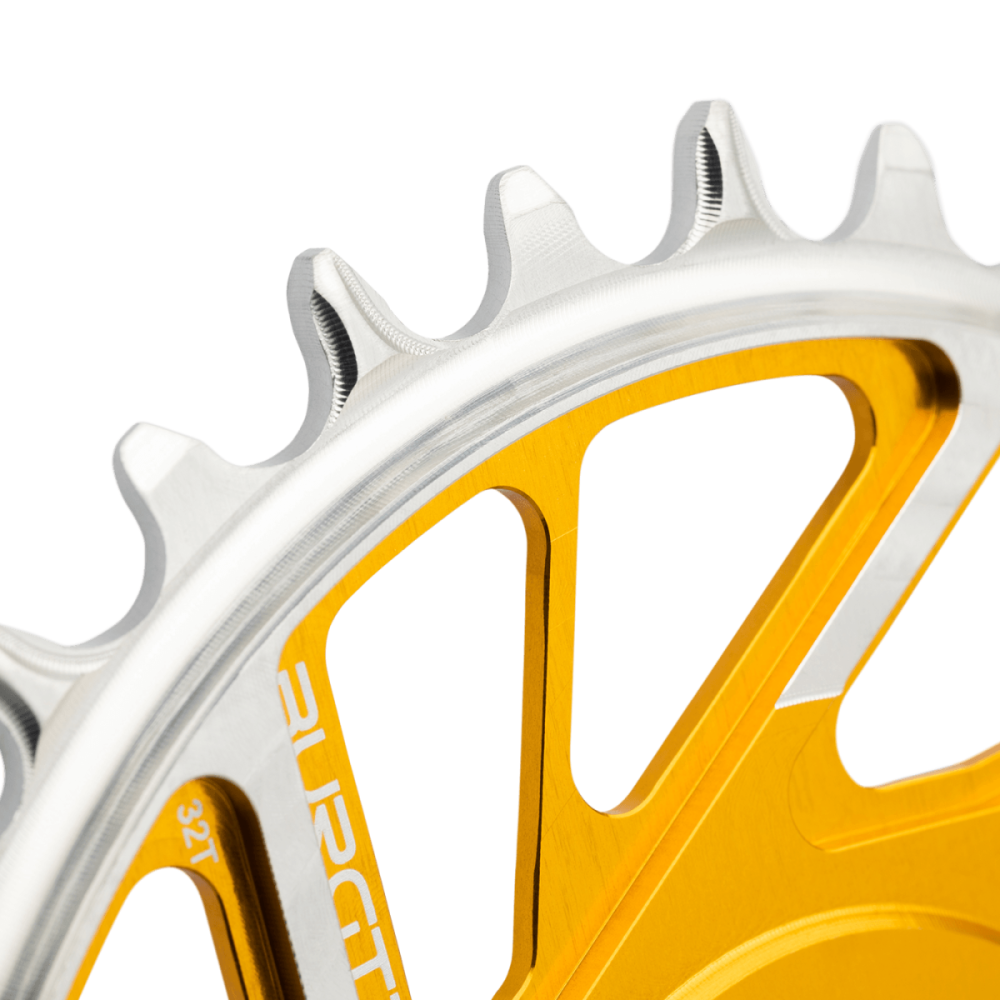 Burgtec 3mm Offset Thick Thin Chainring for SRAM 8-Bolt - 28T - Iron Bro Orange
