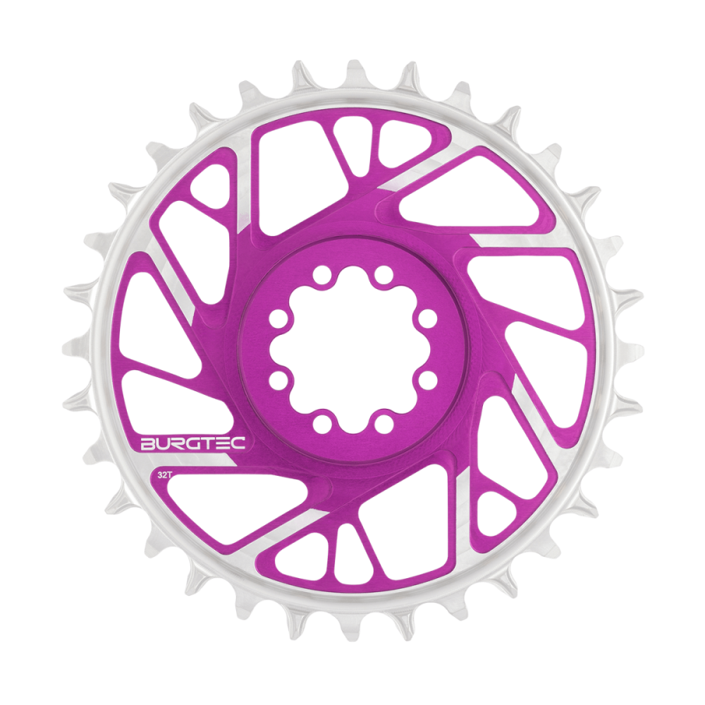 Burgtec 3mm Offset Thick Thin Chainring for SRAM 8-Bolt - 34T - Purple Rain